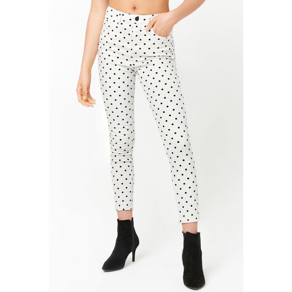 jeans with white dots